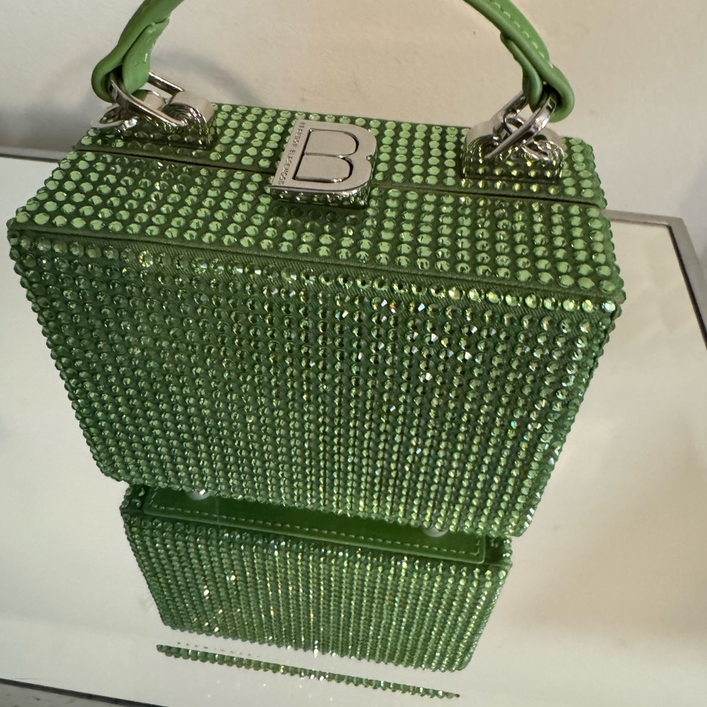 Brandon Blackwood Mini Kendrick Trunk Green  Peridot Crystal Bag - Picture 3 of 14